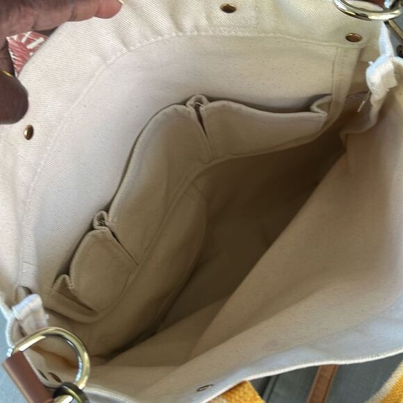 Tag & Crew Dipped Tote with Yellow Strap-Olive - Picture 6 of 12